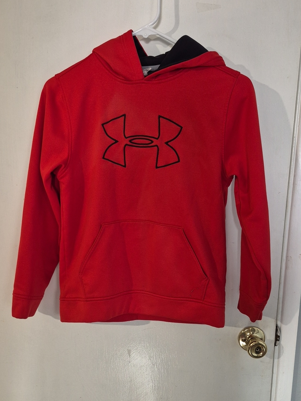 Under Armour Kids Red Hoodie with Black Logo
